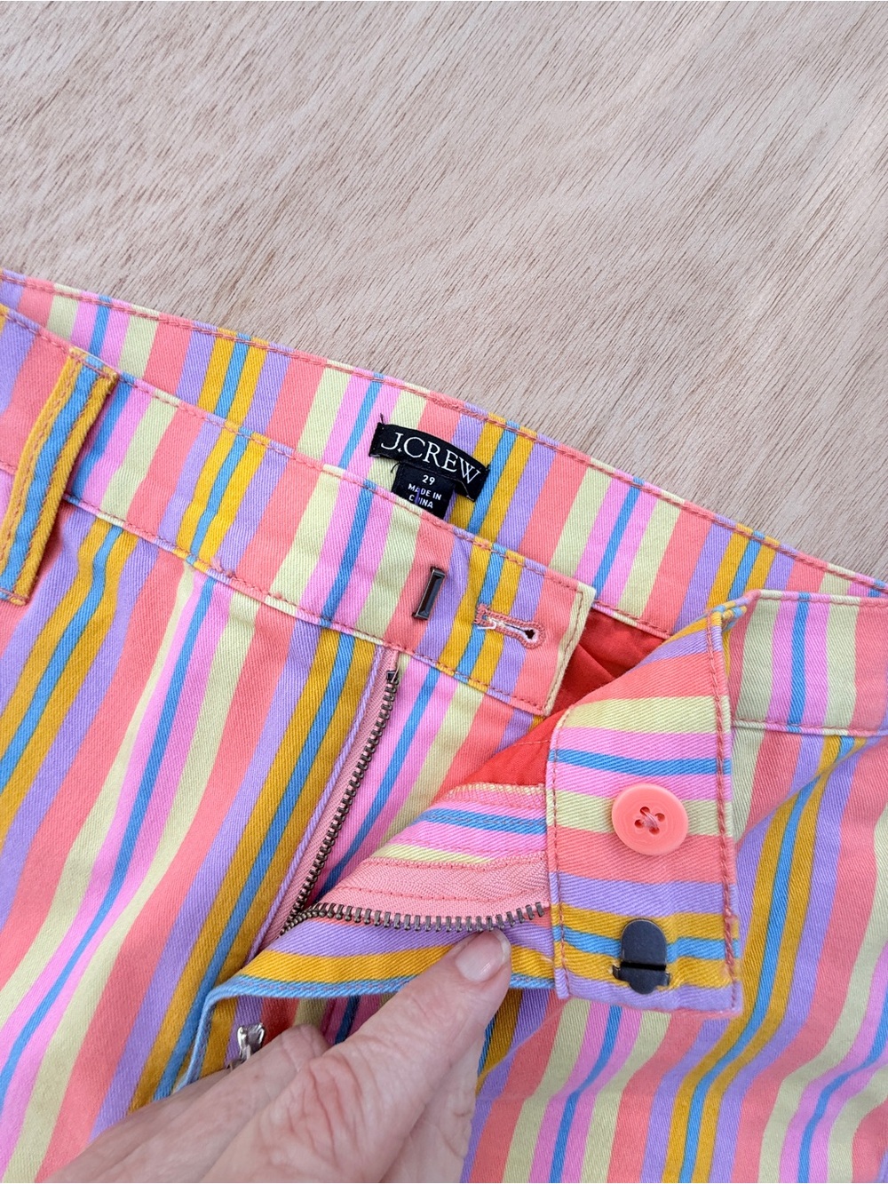 J. Crew Re-Imagined Eco Slim Demi-Boot Chino Pant Multicolor Vertical Stripe 29 - Picture 11 of 14